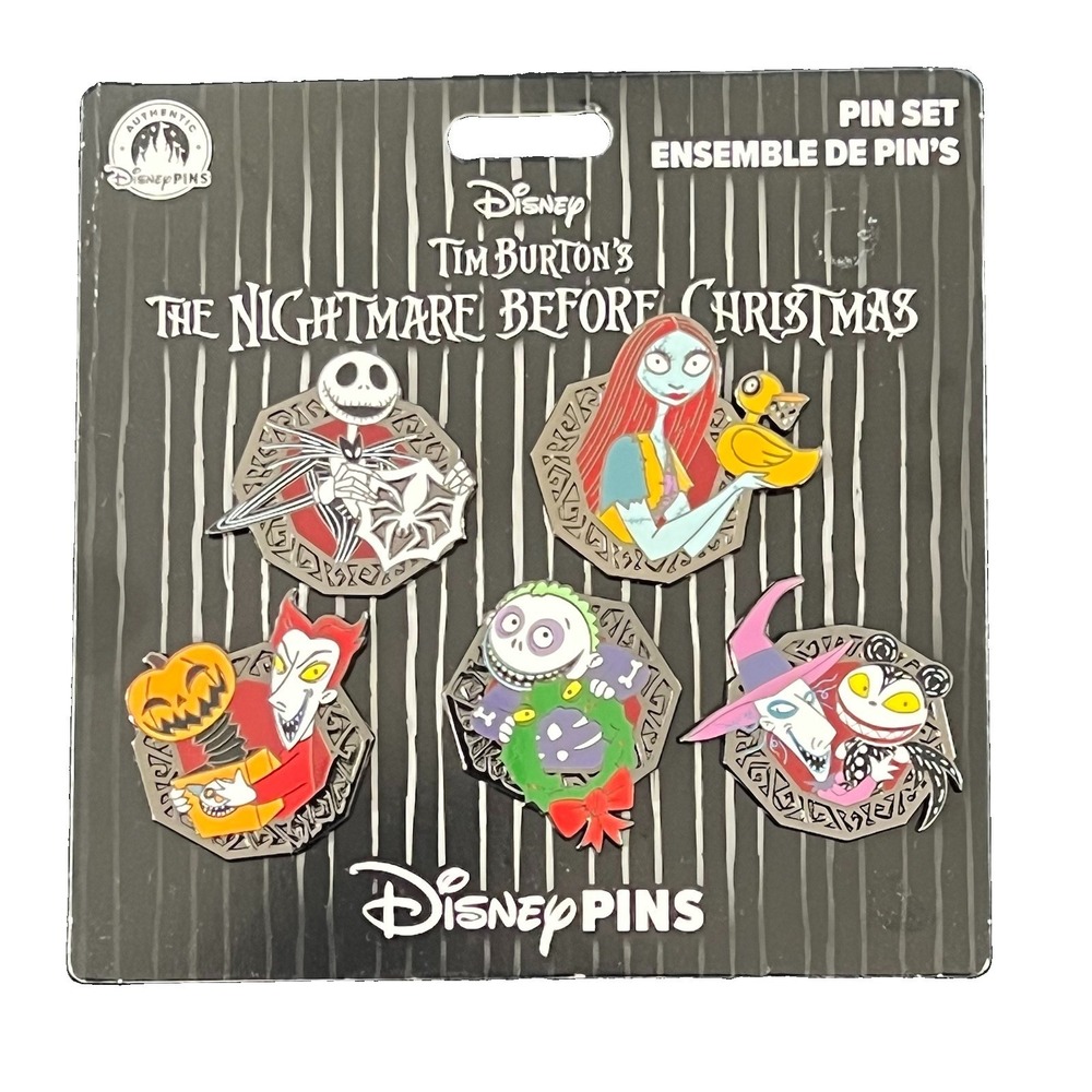 DISNEY TIM BURTON'S NIGHTMARE BEFORE CHRISTMAS PIN SET OF 5 Jack Sally SLB